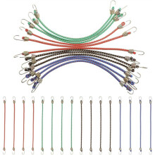 12 Pack Small Bungee Cords with Hooks 10 Inch Multicolor Rubber Bungee Straps for Bicycle Roof Rack Hang Outdoor Tent