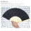 9Pièces Éventails Pliants Bambou Et Toile Noirs Décoratifs DIY 6