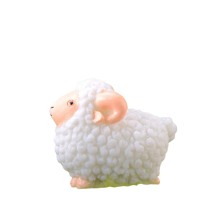 6pcs-set Miniature Sheep Figurines Sheep Cake Topper White Sheep Model Mini