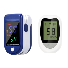 Monitor de glucosa en sangre portátil: rastreador de salud compacto con pantalla clara.