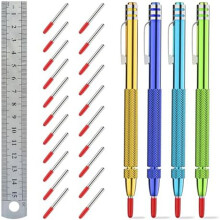 Color Tungsten Carbide Scriber with Magnet,A Ruler,with Extra 21Replacement Marking Tip,for Glass/Ceramics/Metal Sheet B