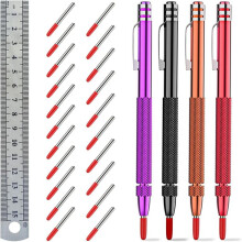 Color Tungsten Carbide Scriber with Magnet,A Ruler,with Extra 21Replacement Marking Tip,for Glass/Ceramics/Metal Sheet A