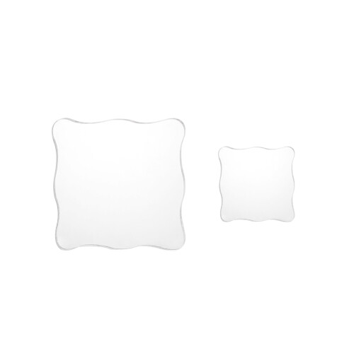 2Pcs Square Lace Stamp Blocks Acrílico Transparente 10X10+5X5