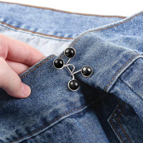 Jeans Knopf Ersatz Clips Legierung 4 Stück 2