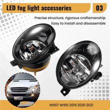 1 Pair Left+Right Front Bumper Fog Lamp LED Fog Lights 9109062500 9109062600 for  Sprinter W907 W910 2019 -2021