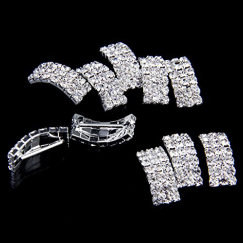 10 Stuks Gewelfde Strass Lint Gespen Schuifgespen 1