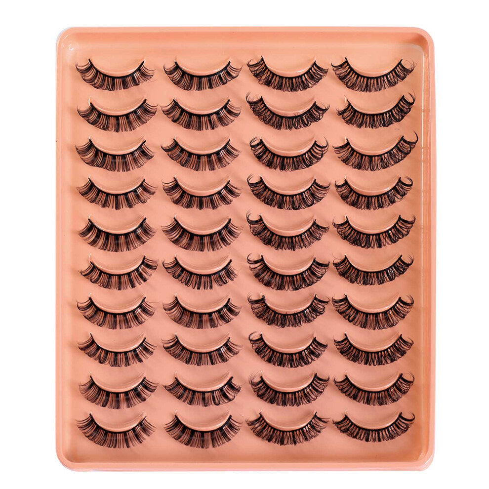 Penghui-Toys (20012) 20 Pairs False Eyelashes Eyelash Extensions Wispy Individual Lashes Strips For Women Girls Daily Makeup