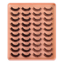 (20014) 20 Pairs False Eyelashes Eyelash Extensions Wispy Individual Lashes Strips for Women Girls Daily Makeup