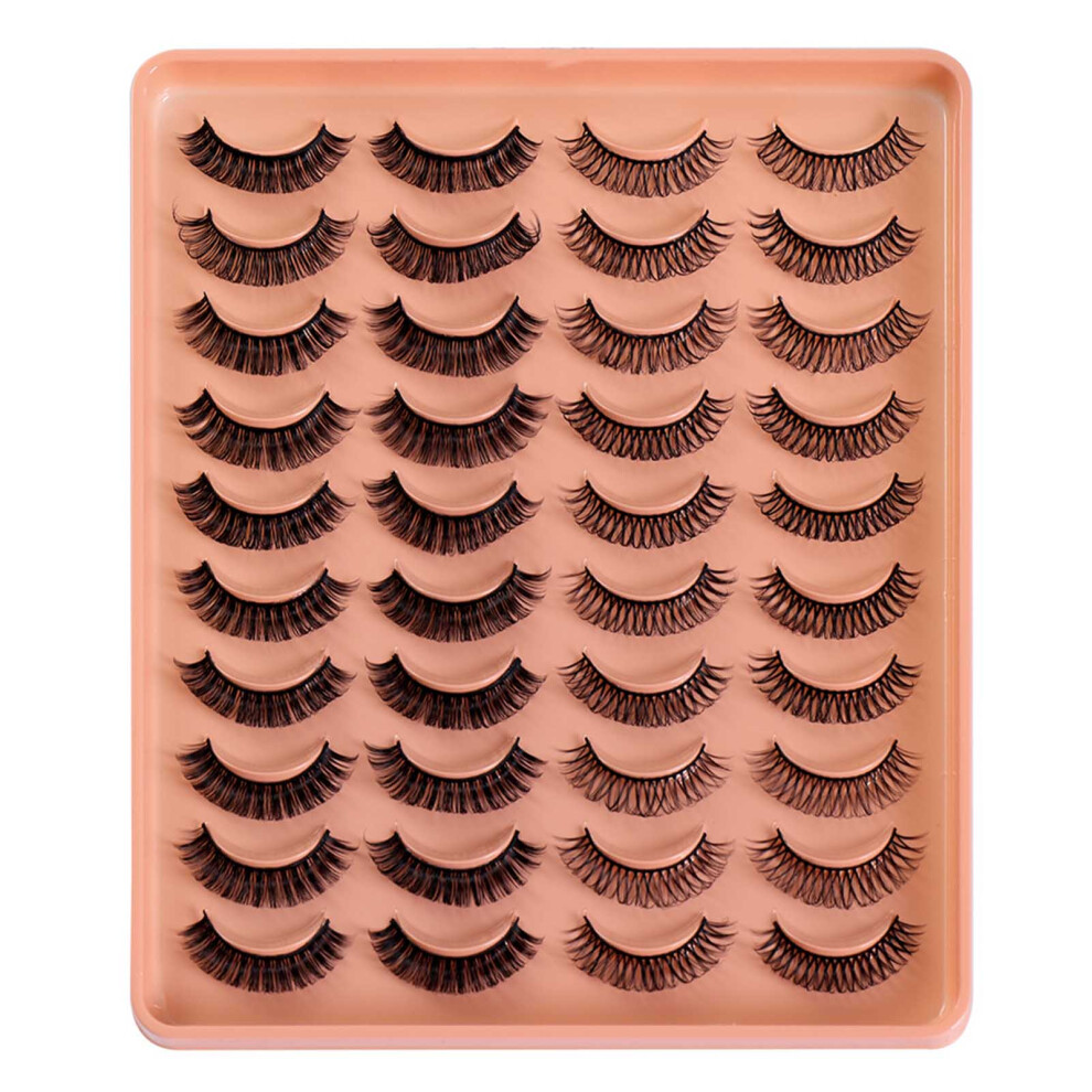 Penghui-Toys (20014) 20 Pairs False Eyelashes Eyelash Extensions Wispy Individual Lashes Strips For Women Girls Daily Makeup