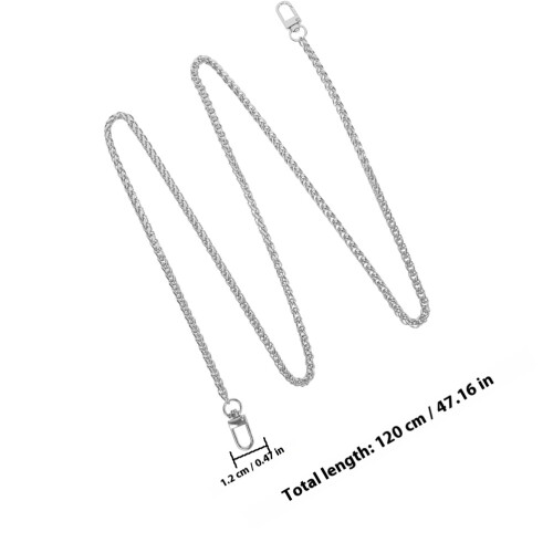 2Pcs Iron Chain Purse Strap Silver Durable Metal Bag Decorative Chain 1