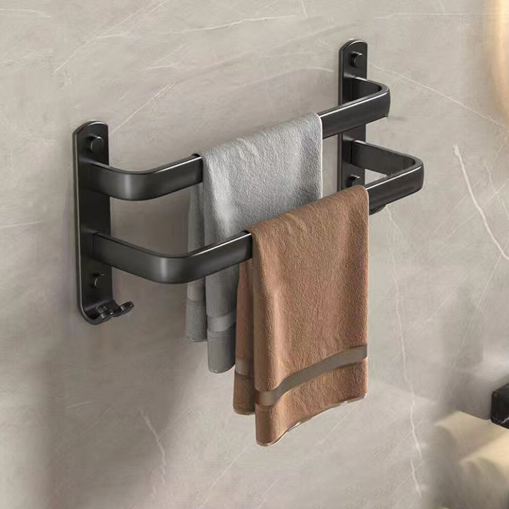 (Yahei Double Pole) Bathroom Hardware Hanger No Punching Towel Rack Holder Storage Organizer Suitable For Kitchen Bathroom 6464755993699