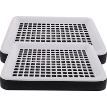2Pcs Square Black Pet Litter Box Puppy Bunny Hamster Small Animal Pan