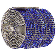 3Rolls Blue Lightweight Rhinestone Ribbon for Decorative Crafts