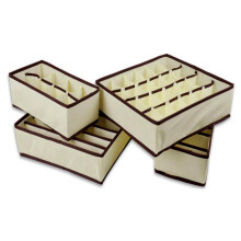 1Boîte Beige 8 Sections Rangement Sous-Vêtements Efficace