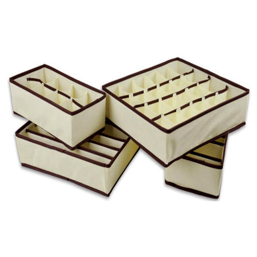 1Boîte Beige 8 Sections Rangement Sous-Vêtements Efficace