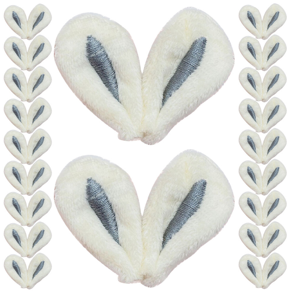 Inoomp Unisex Grey 30Pcs Fabric Rabbit Ear Hair Charm Diy Accessories For Girls