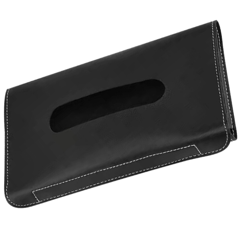 Pu Leather Car Tissue Holder For Sun Visor Hanging Dispenser Black 3061873971382
