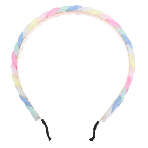 1Multicolor Resin Haarband Damen, Stylischer Ketten Haaraccessoire