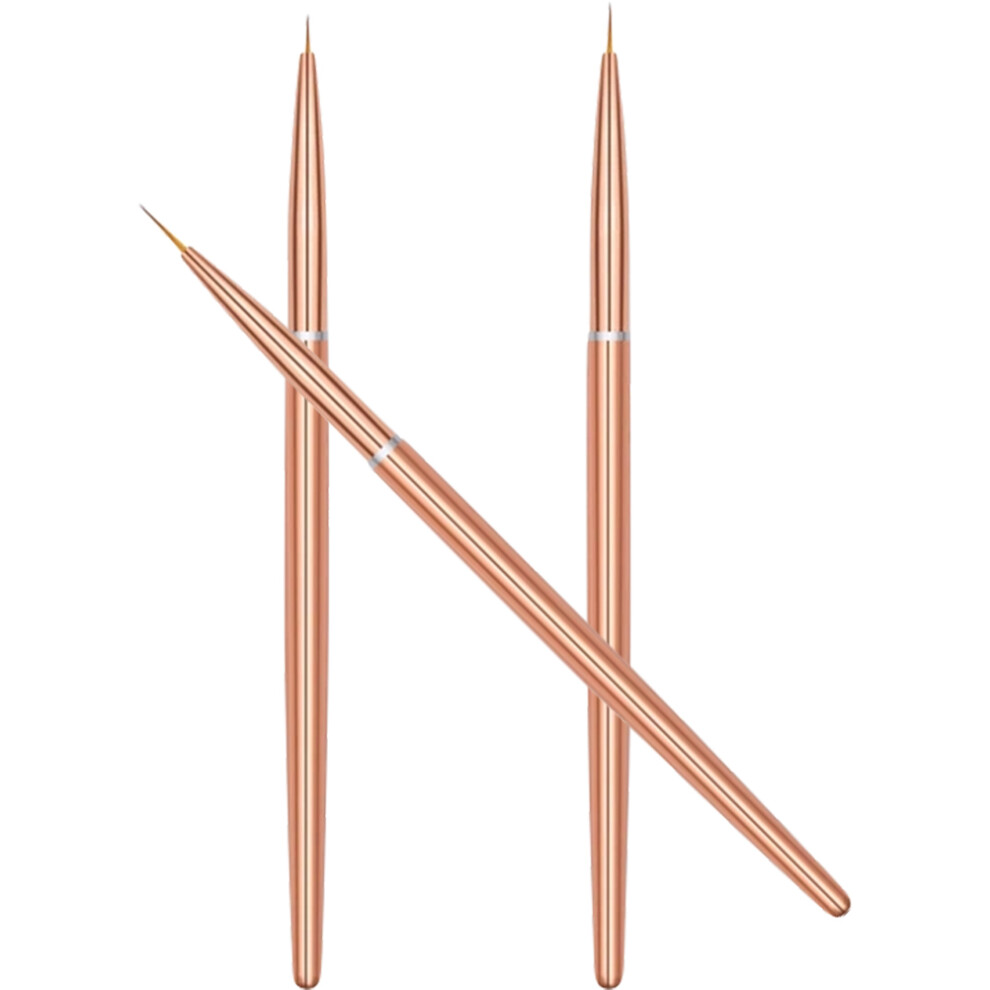 Artibetter Gold 3Pcs Rose Metal Nail Art Liner Pens Lightweight Manicure Tools