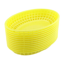 12Pcs Plastic Fruit Storage Baskets Creative Yellow Home Plates