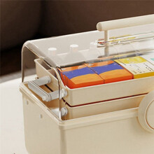 Portable Multi-Functional Home Medicine Box - 3 Layer Kit for Family Use 19x35x23cm