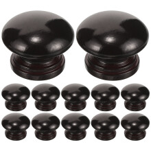 12Pcs Wood Door Pull Handles Minimalist Black Drawer Knobs for Home