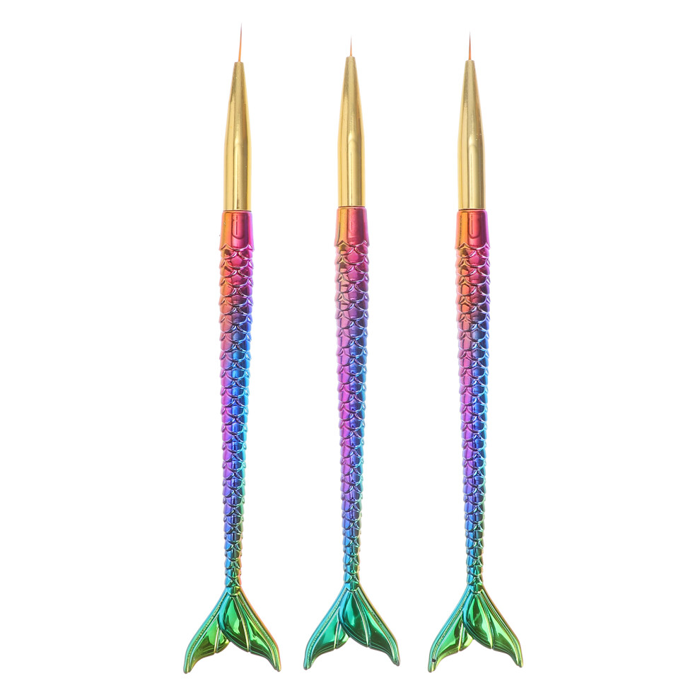 Happyyami 6Pcs Creative Nail Art Liner Brush Pen Assorted Color For Fine Lines