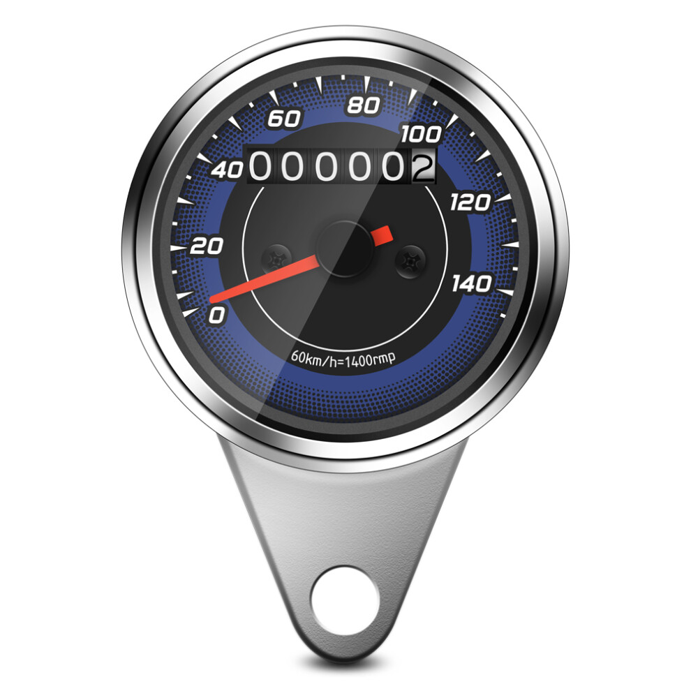 Universal Motorcycle Speedometer Gauge 140 Km/H Chrome 66X55mm Silver 4611393058460