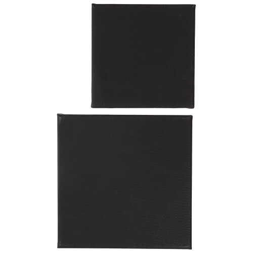 Black Thin Canvas 2pcs 7.9x7.9x0.6in 1