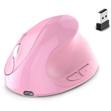 Oplaadbare Dual Mode USB 2.4G Draadloze +  Muis Verticale Ergonomische Optische Muizen voor Computer Notebook Roze