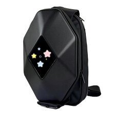 Motorcycle Shoulder Bag LED Lights DIY Carbon Fiber Motorcycle Riding Bag Full Helmet Sports Waterproof Bag L