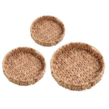Rotan Rieten Mand Handgeweven Fruit Thee Snack Broodmand Cosmetische Ronde Opbergdoos Waterhyacint Schaal Sieraden Schaal B