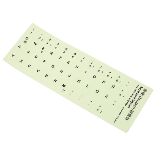 2 Sheets Glow In The Dark German Keyboard Replacement Sticker 1