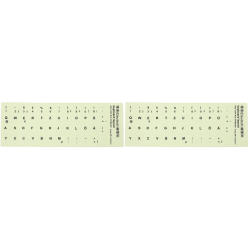 2 Sheets Glow In The Dark German Keyboard Replacement Sticker 2