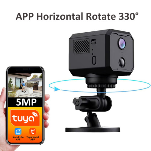 5MP Horizontal Rotate Tuya  WiFi Rechargeable Pan Night Vision Motion Tracking CCTV Security Network IP Camera 2