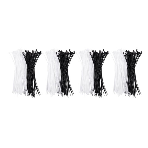 4Pcs 3mm x 150mm Auto Wire Push Cable Zip Tie Organizer White Black 100 Pcs