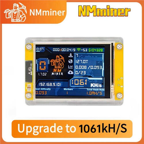 2X 1060KH/S NMMiner NerdMiner Bitcoin Crypto Solo Miner 2,8 Polegadas  Display NerdMiner Atualizado 1060KH/S Harshrate 2