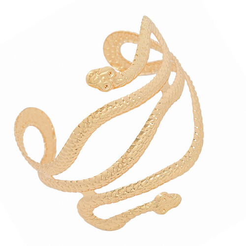 1 Unidade Pulseira De Metal Com Design Serpente Estilo Punk