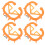 4Pcs Orange Plastic Calf Weaner Cattle Nose Ring Durable Weaning Tool 4