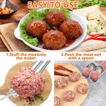 Meatball Maker+Cutting Spade Multifunction Meatball Scoop Maker Stainless Steel Kitchen Manual Meatball Making Tools B