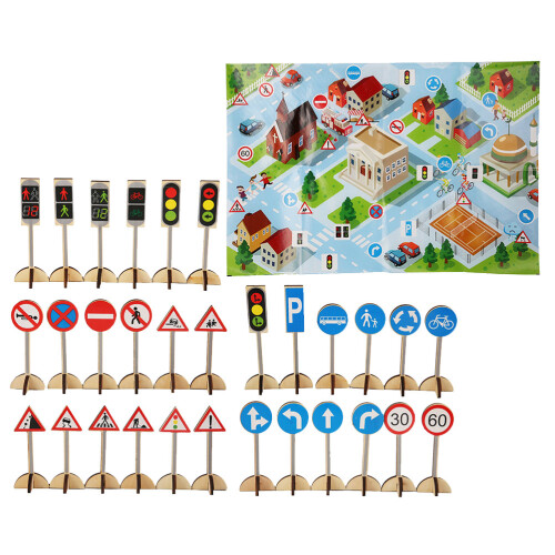 1Set Stradali in Legno, Educazione Stradale Bambini 2