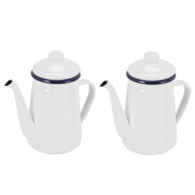 2X 1.1L Caffettiera Smaltata di Alta Qualità Versare Sul Latte Brocca D'Acqua Brocca Barista Teiera Bollitore per Fornello Un Gas E Piano Cottura Un