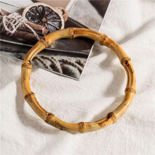12Pcs Wooden Round Bamboo Bag Handle Replacements Handmade Bag Purse Making Handles for Handbag Crafting