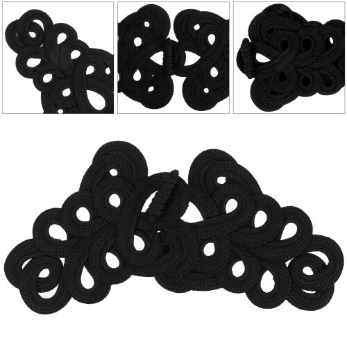 Raindrops Chinese Cloth Button Polypropylene 2 Pairs 5.1x3.7x0.6in 2