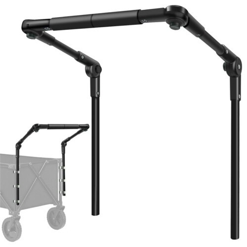 Wagon Handle Attachment Adjustable Push Handle for Round/Square Frames Fits Push Wagons, Wagon Cart Equipment 1