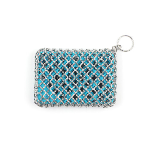 Cast Iron Chain Mail Scrubber Pad for Effortless Residue Removal and Protects Cookware Surface 1
