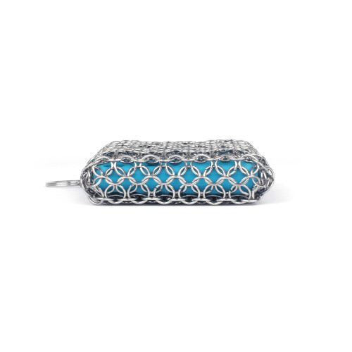 Cast Iron Chain Mail Scrubber Pad for Effortless Residue Removal and Protects Cookware Surface 2