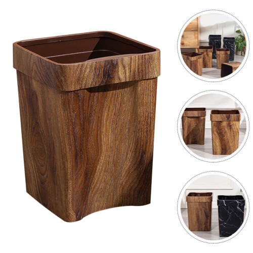 Müllbehälter Imitat Holzoptik Abfalleimer Müllcontainer 2