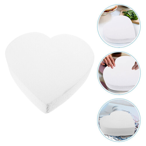 White Foam Heart Cake Dummy for DIY Decorating Practice 2