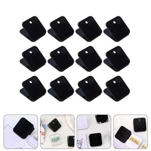 Organize Paper With Black Plastic Clips 12pcs 1
